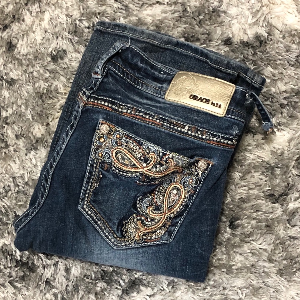 Grace In LA Rhinestone Jeans